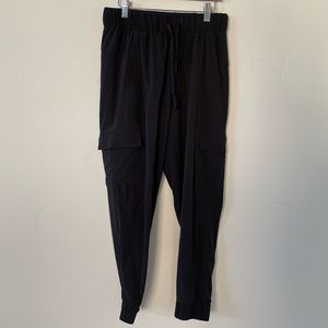 Black cargo target joggers